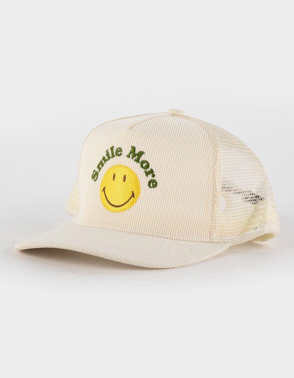 RSQ Smile More Cord Womens Trucker Hat - CREAM Product Image