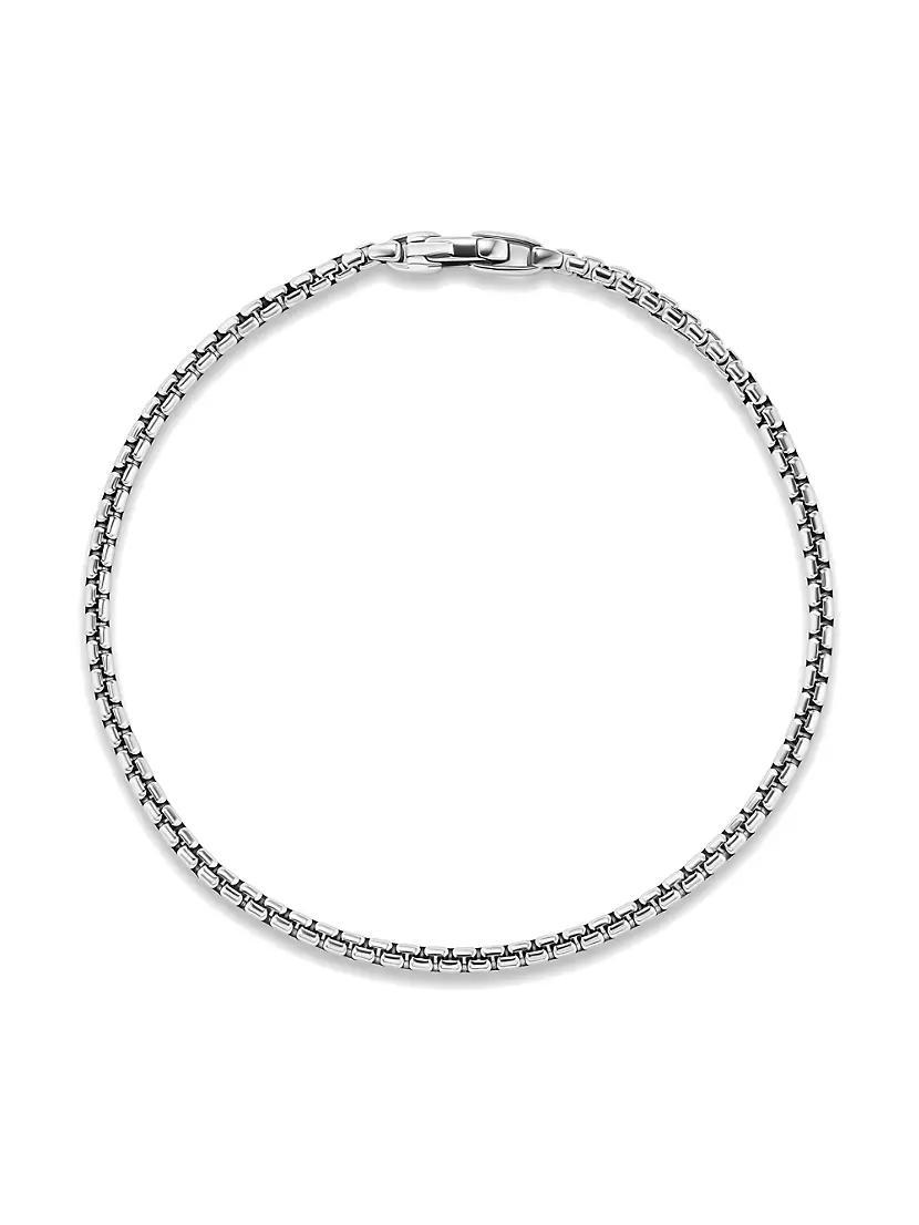 Mens Box Chain Bracelet in Sterling Silver, 2.7MM Product Image