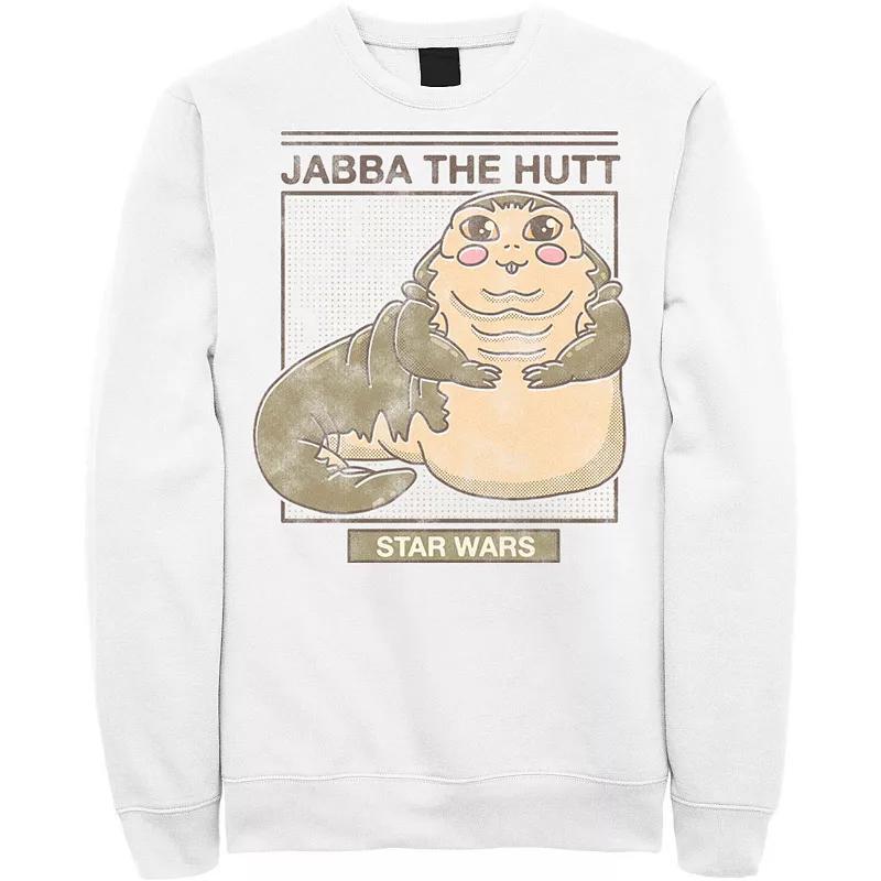 Men's Star Wars Jabba The Hutt Cartoon Cute Portrait Grid Sweatshirt, Size: XL, Athletic Grey Product Image