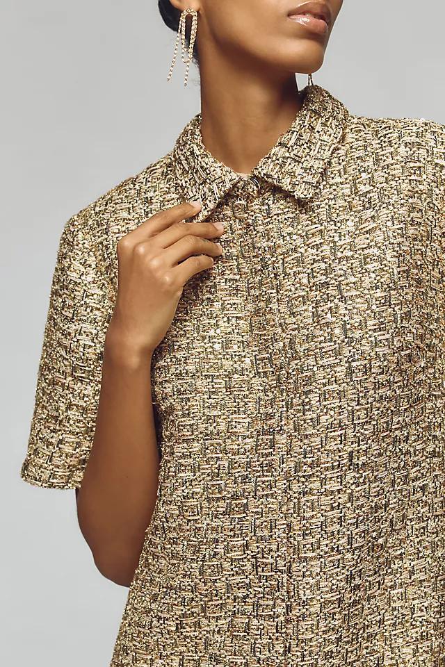 Sunday in Brooklyn Textured Shine Mini Shirt Dress Product Image