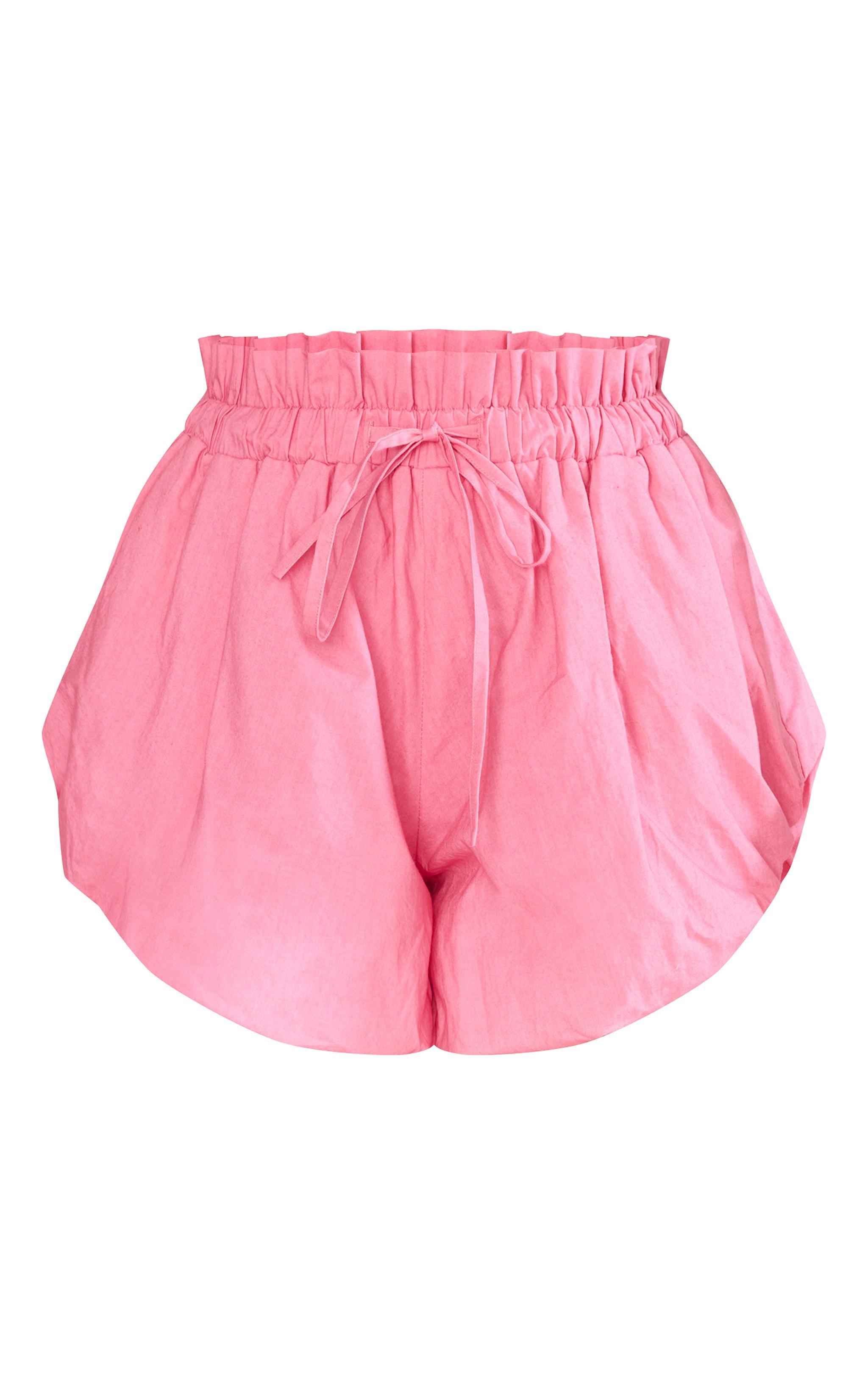 Pink Cotton Puffball Mini Shorts Product Image