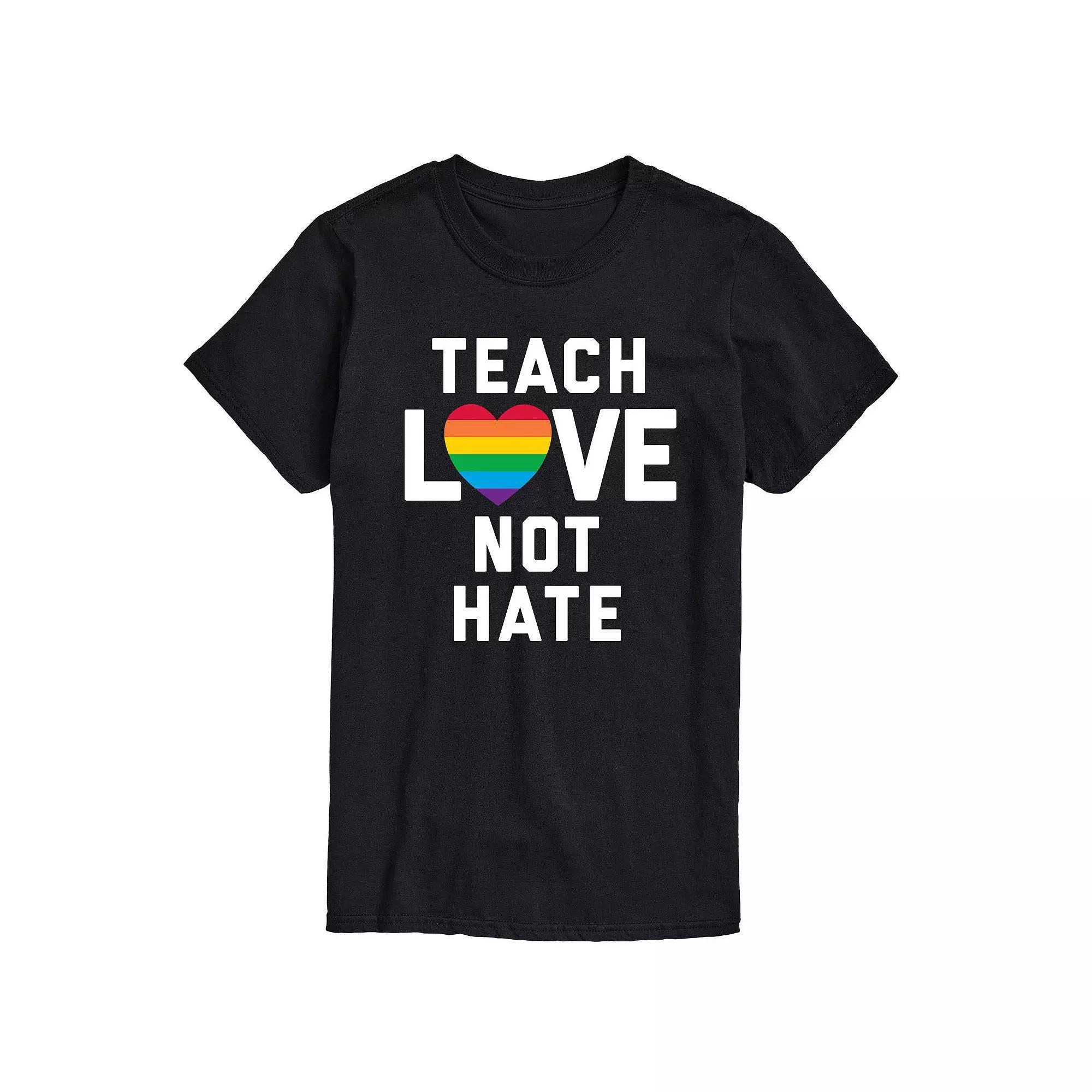 Men's Teach Love Not Hate Tee, Size: XXL, Black Product Image