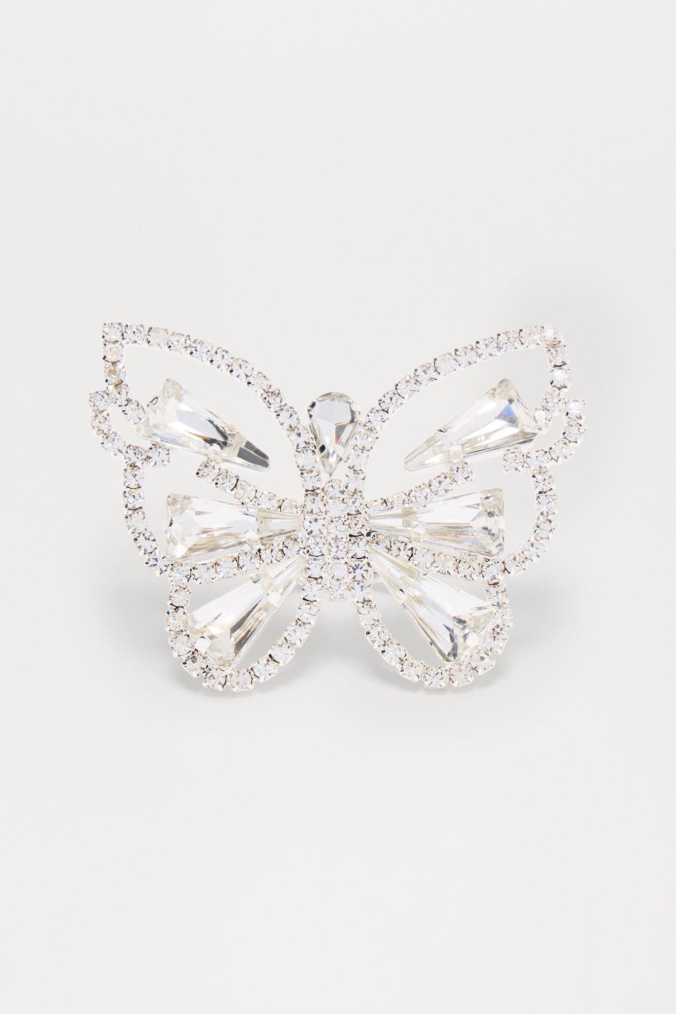 Flutter Finger Butterfly Ring - Silver Product Image