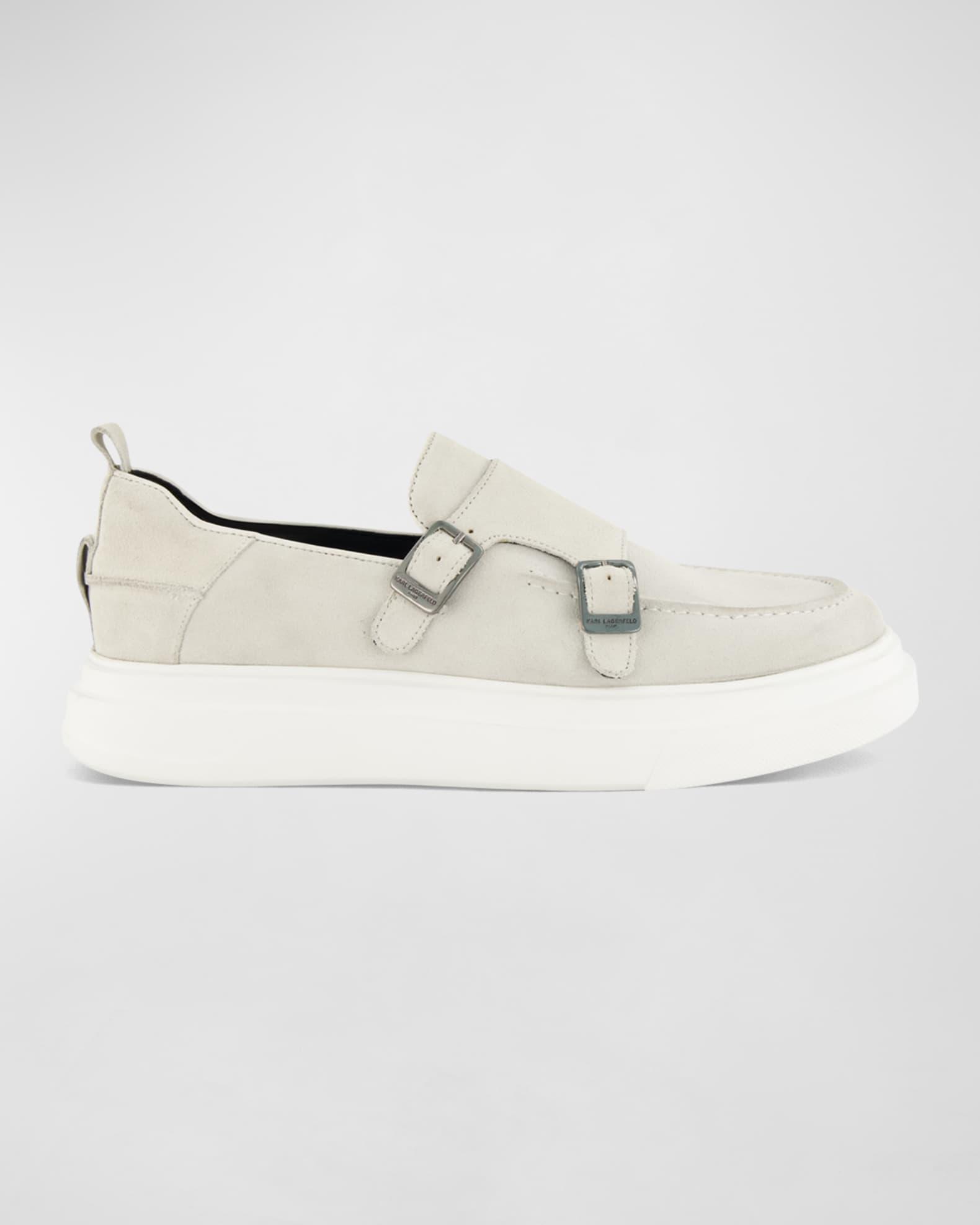 Men's Sneaker-Sole Suede Double-Monk Loafers Product Image