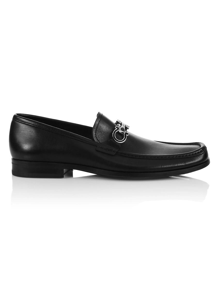 Ferragamo Mens Chris Reversible Bit Leather Loafers Product Image