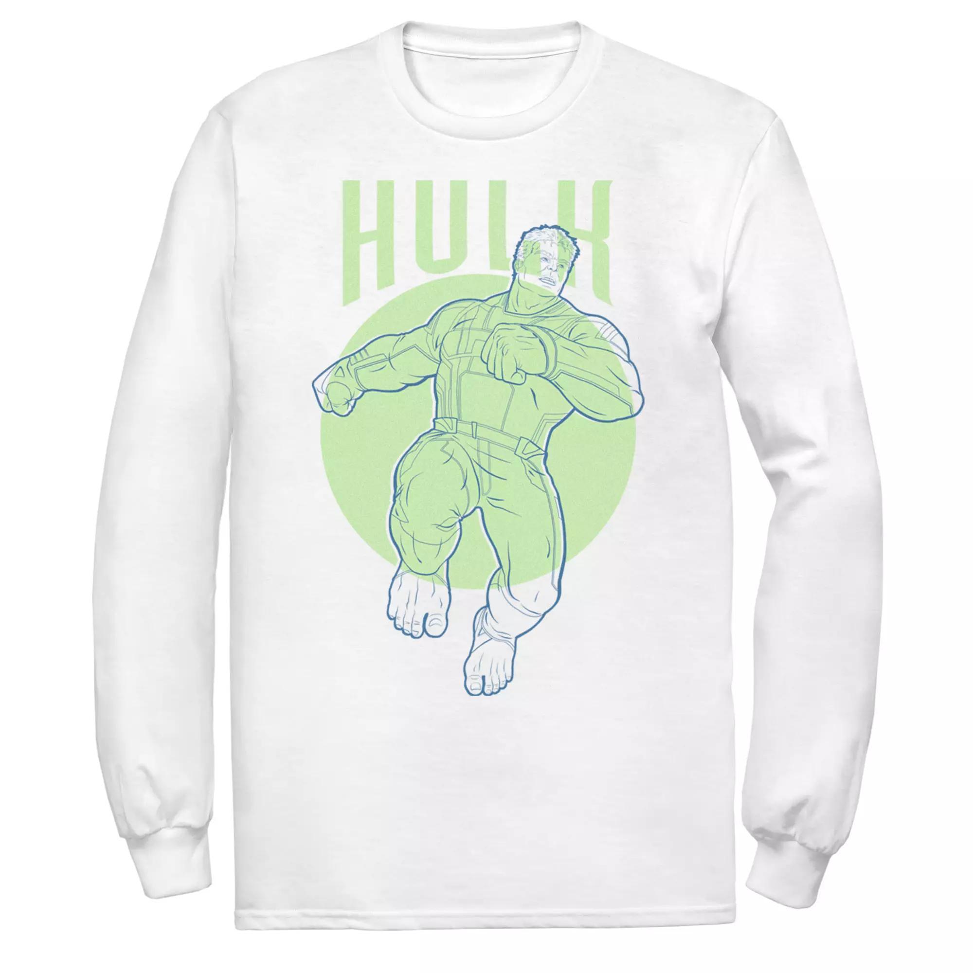 Men's Marvel Hulk Outline Tee, Size: Large, White Product Image