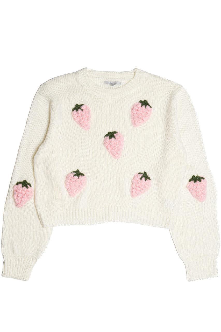 3D Strawberry Applique Sweater Product Image