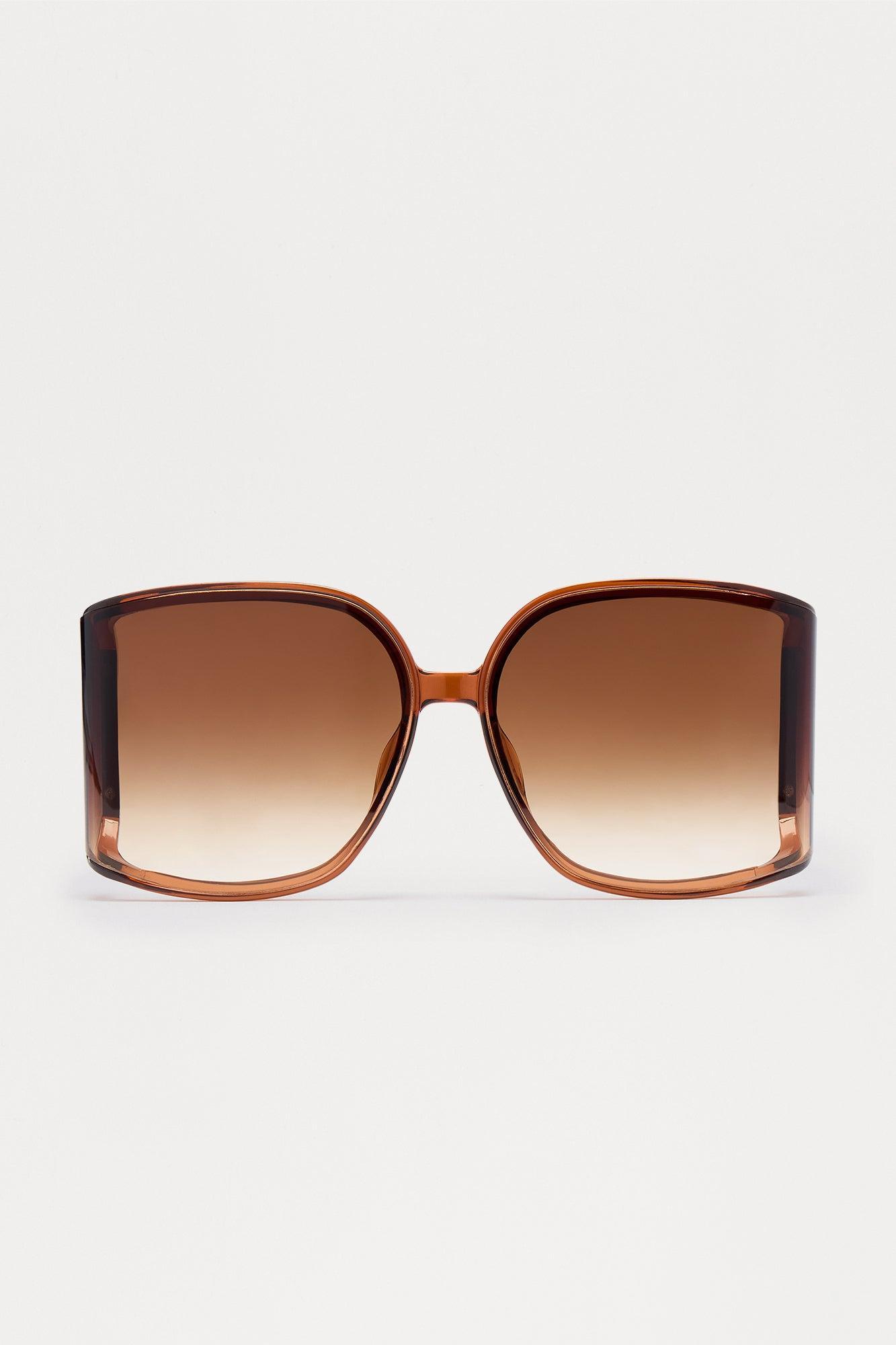 She's Unstoppable Oversized Sunglasses - Brown Product Image