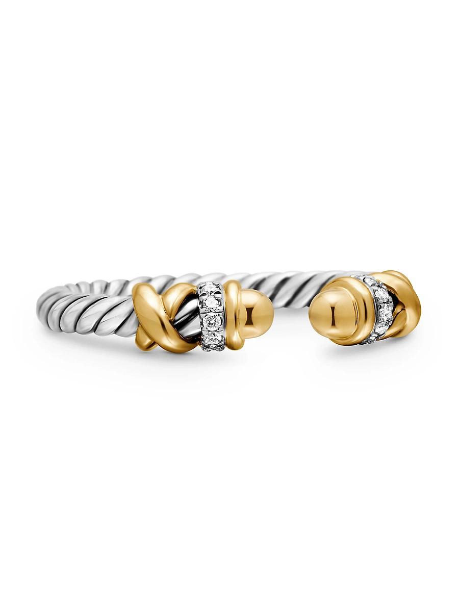Womens Petite Helena Color Ring with 18K Yellow Gold and Pav Diamonds Product Image