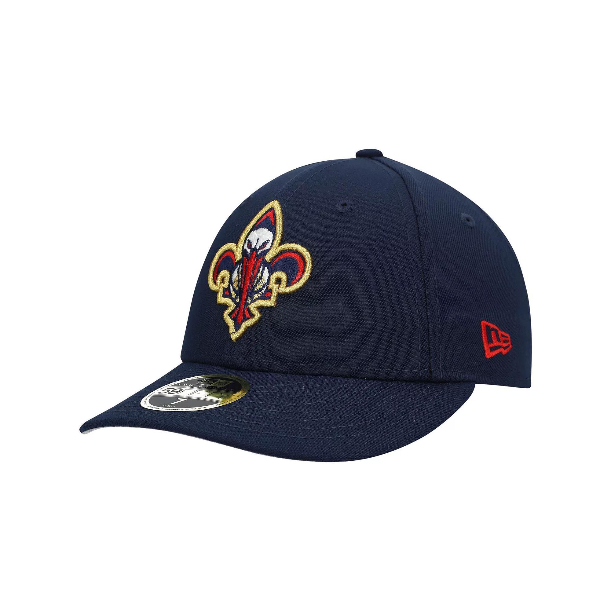 Men's New Era Navy New Orleans Pelicans Team Logo Low Profile 59FIFTY Fitted Hat, Size: 7 3/8, Blue Product Image