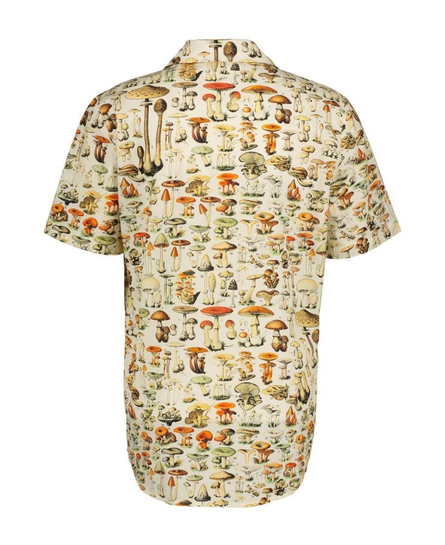 HUGO BOSS Mushroom-print Cotton Shirt In Nude Product Image
