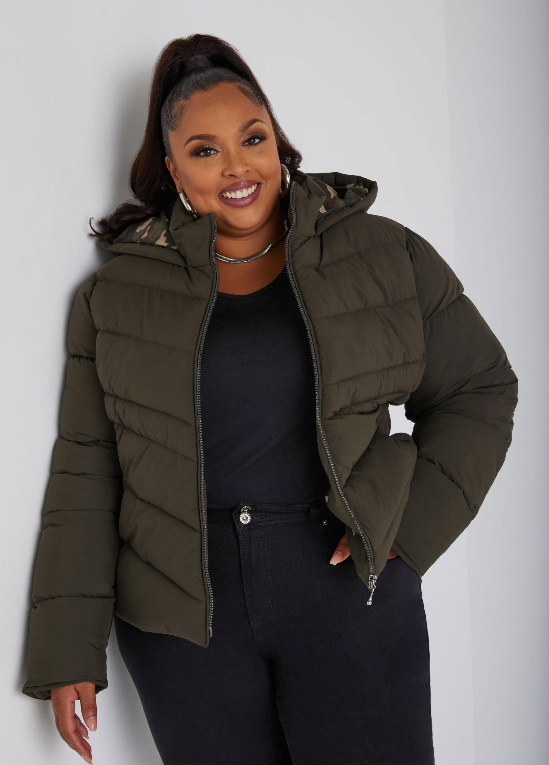 Camo Lined Puffer Jacket Product Image