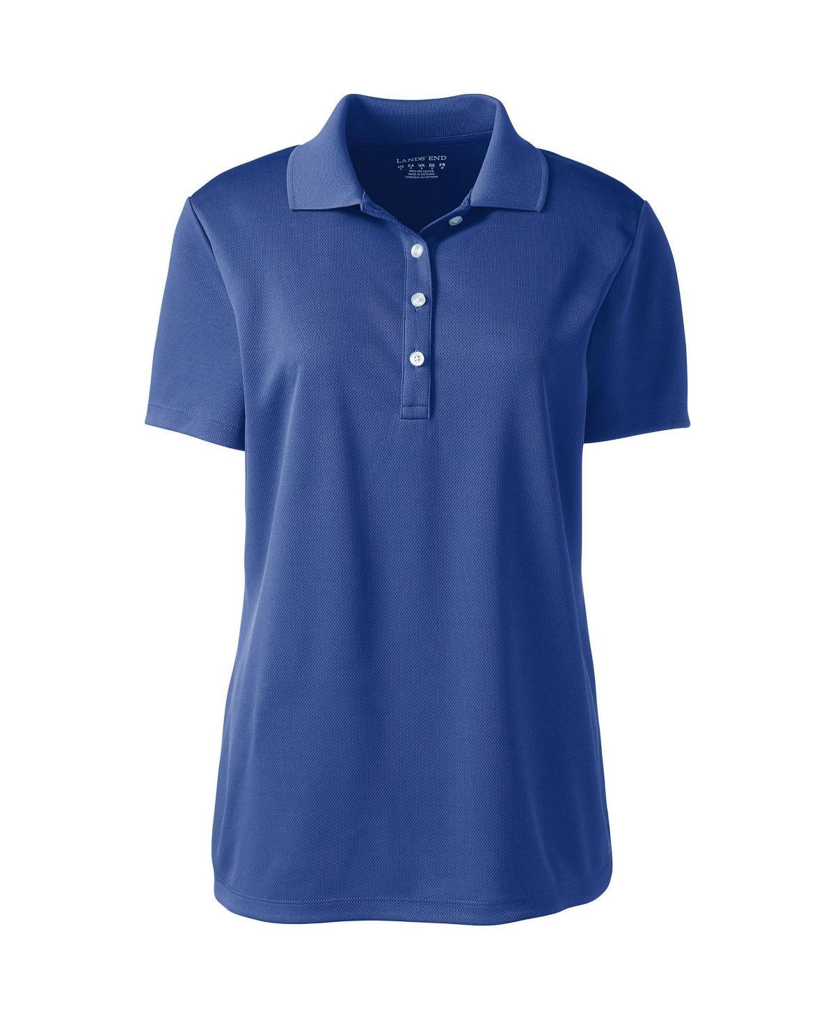 Women's Lands' End Short Sleeve Solid Active Polo Shirt, Size: XL, True Blue Product Image