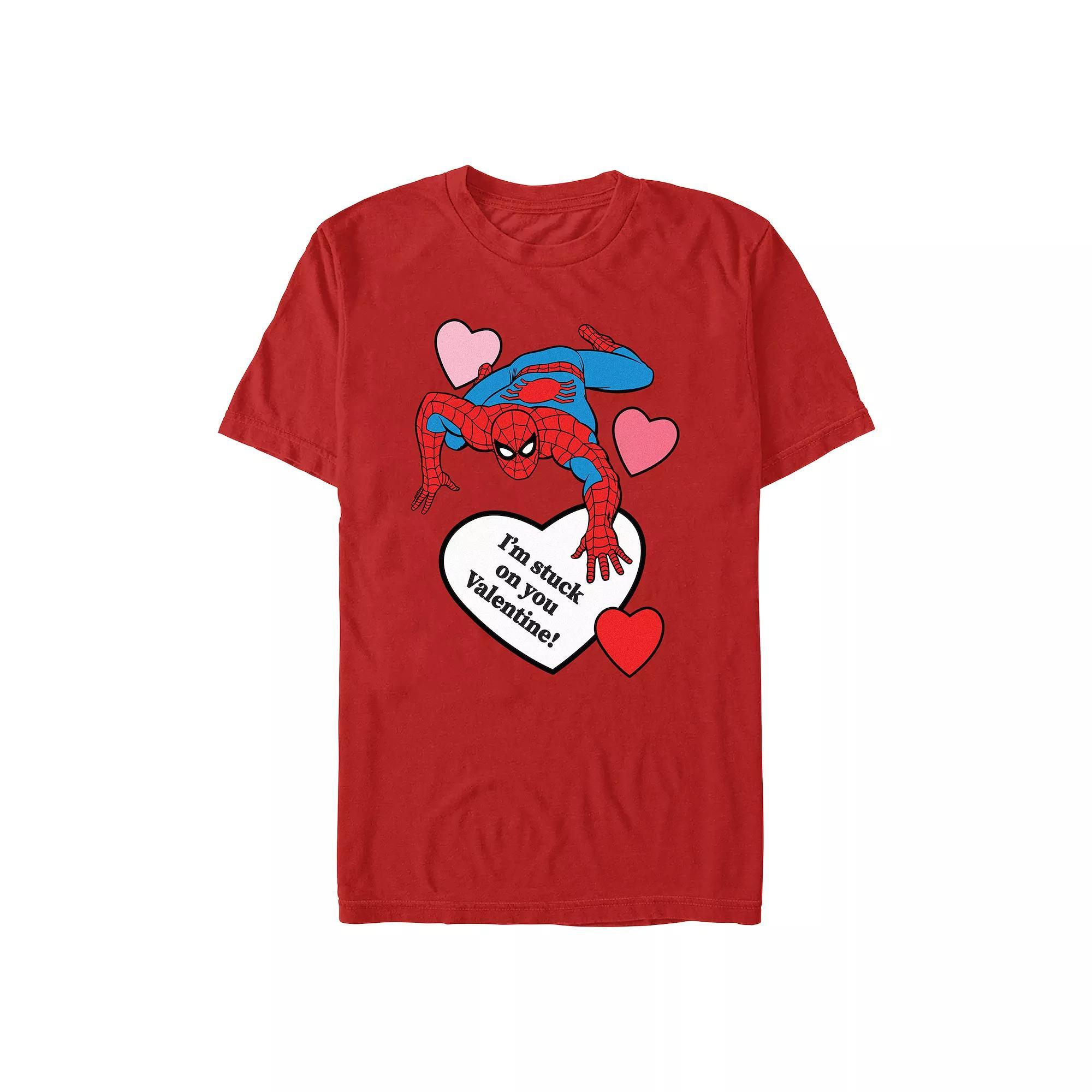 Men's Marvel Spider-Man I'm Stuck On You Valentine Graphic Tee, Size: XL, Red Product Image