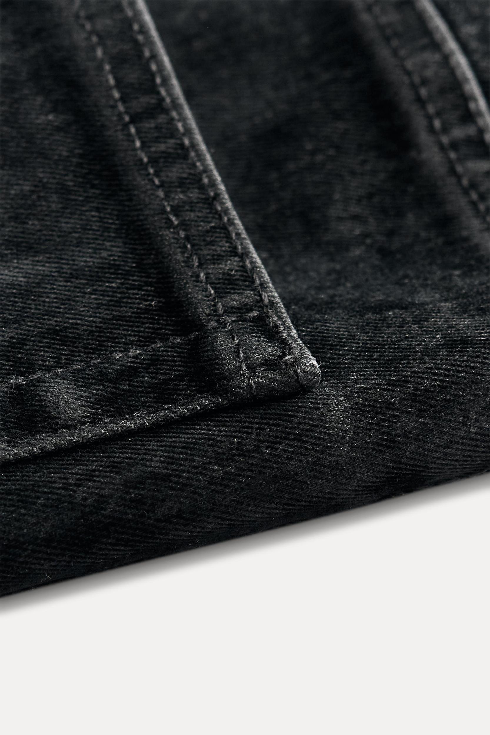 ZW COLLECTION HIGH WAIST CROPPED BOOTCUT FLOCKED JEANS Product Image
