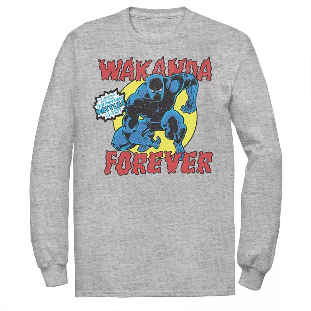 Men's Marvel Black Panther Vintage Battle Pose Graphic Tee, Size: XL, Athletic Grey Product Image