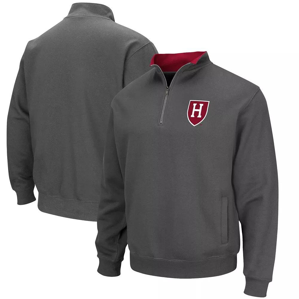 Men's Colosseum Charcoal Harvard Crimson Tortugas Team Logo Quarter-Zip Jacket, Size: 3XL, Har Charco Product Image
