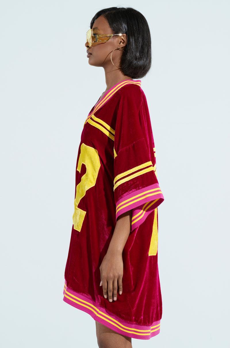 MOVING FORWARD VELVET JERSEY DRESS Product Image