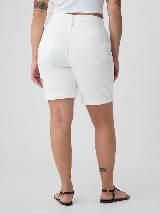 9" High Rise Denim Bermuda Shorts Product Image