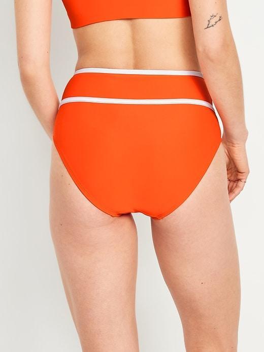 High-Waisted Bikini Swim Bottoms Product Image