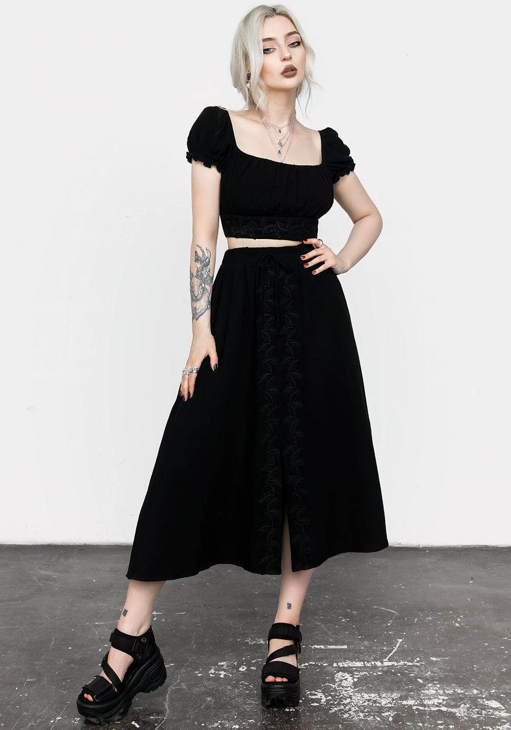 Vine Textured Midi Skirt Product Image