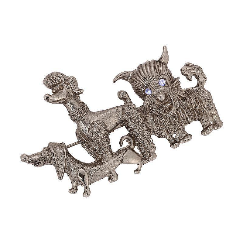 1928 Multiple Dog Pin, Womens, Silver Product Image