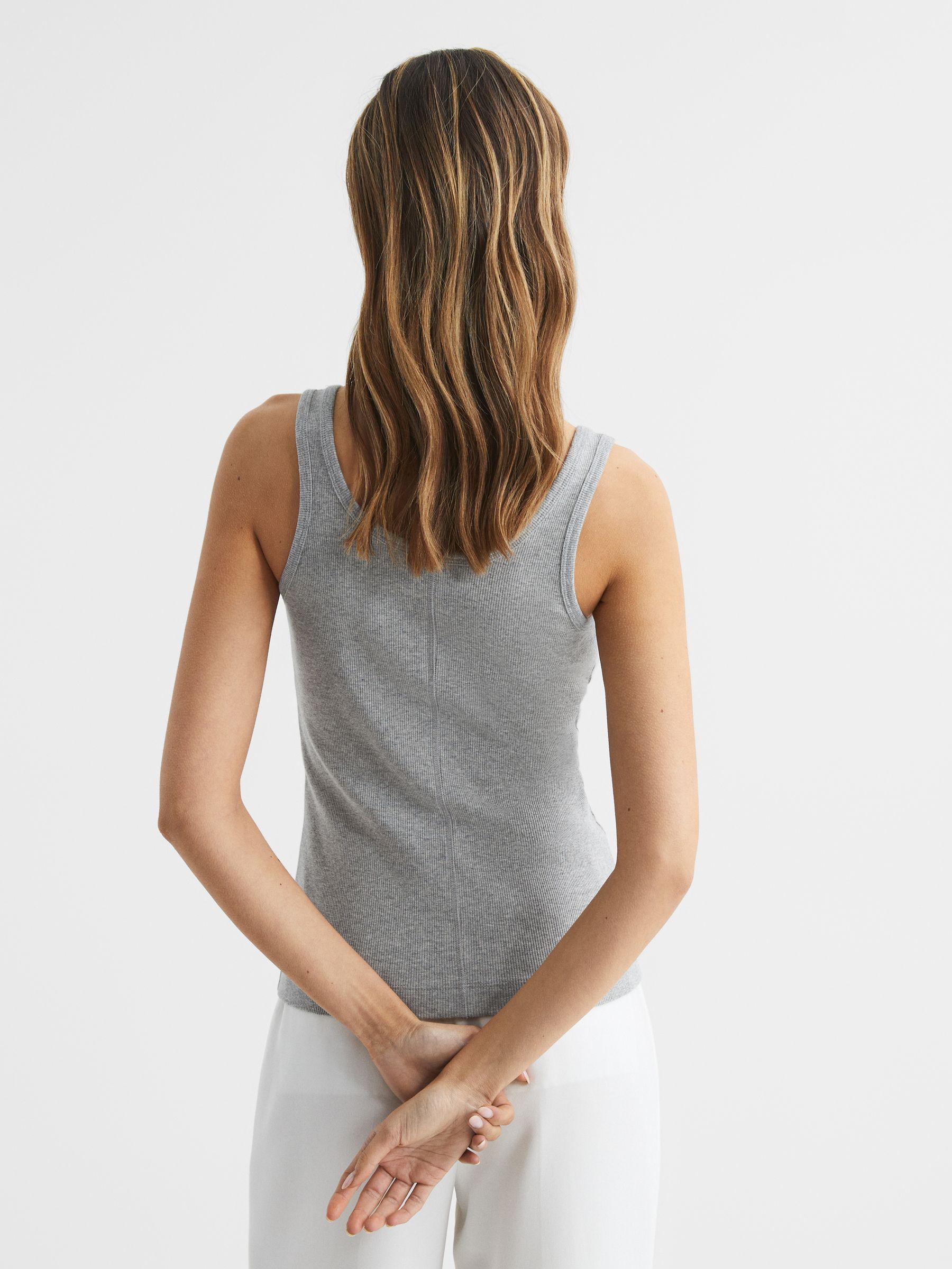 Violet Grey Marl Scoop Neck Jersey Vest Top Product Image