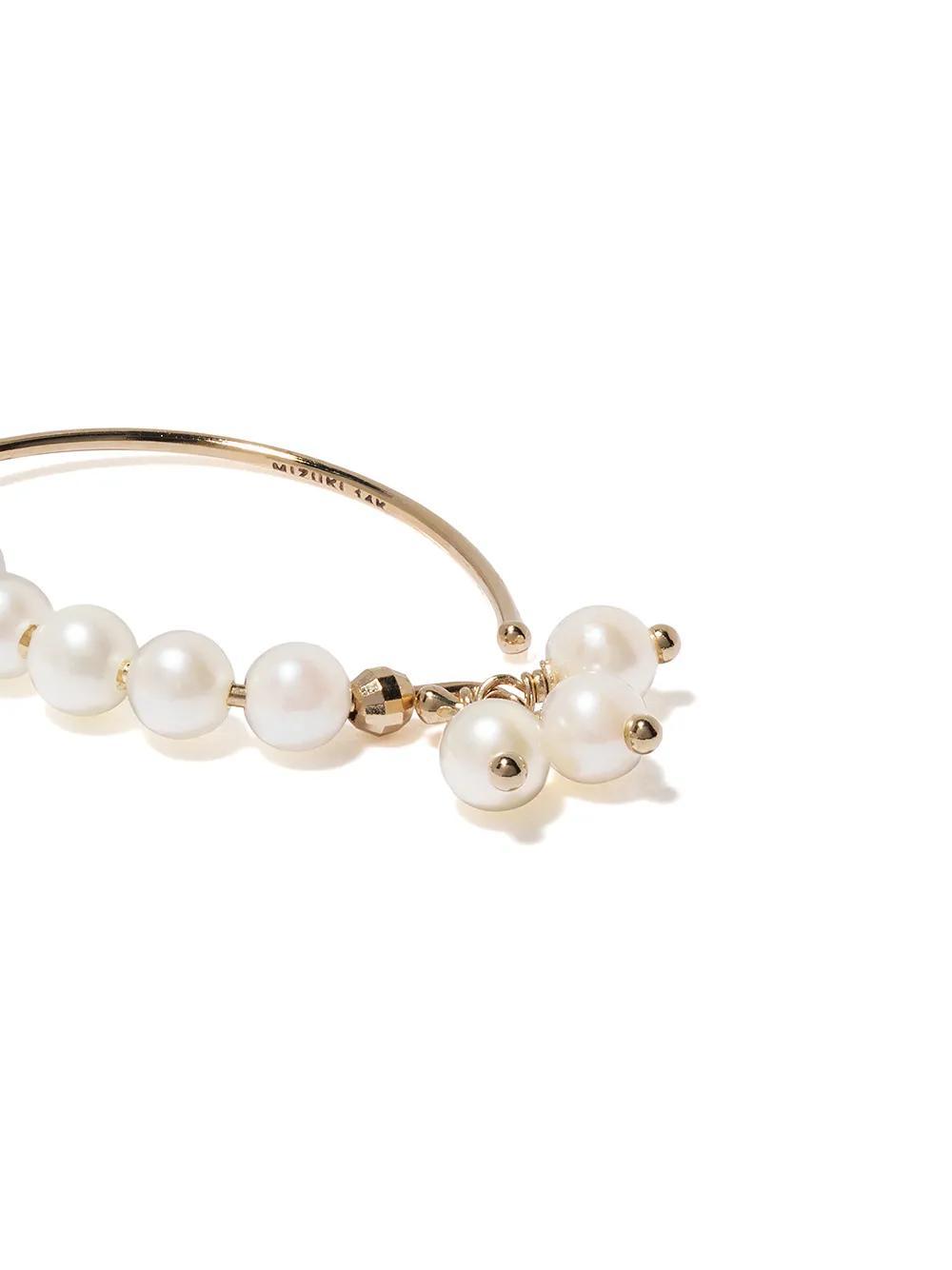 MIZUKI 14kt Yellow Gold Sea Of Beauty Hook Pearl Earrings Product Image