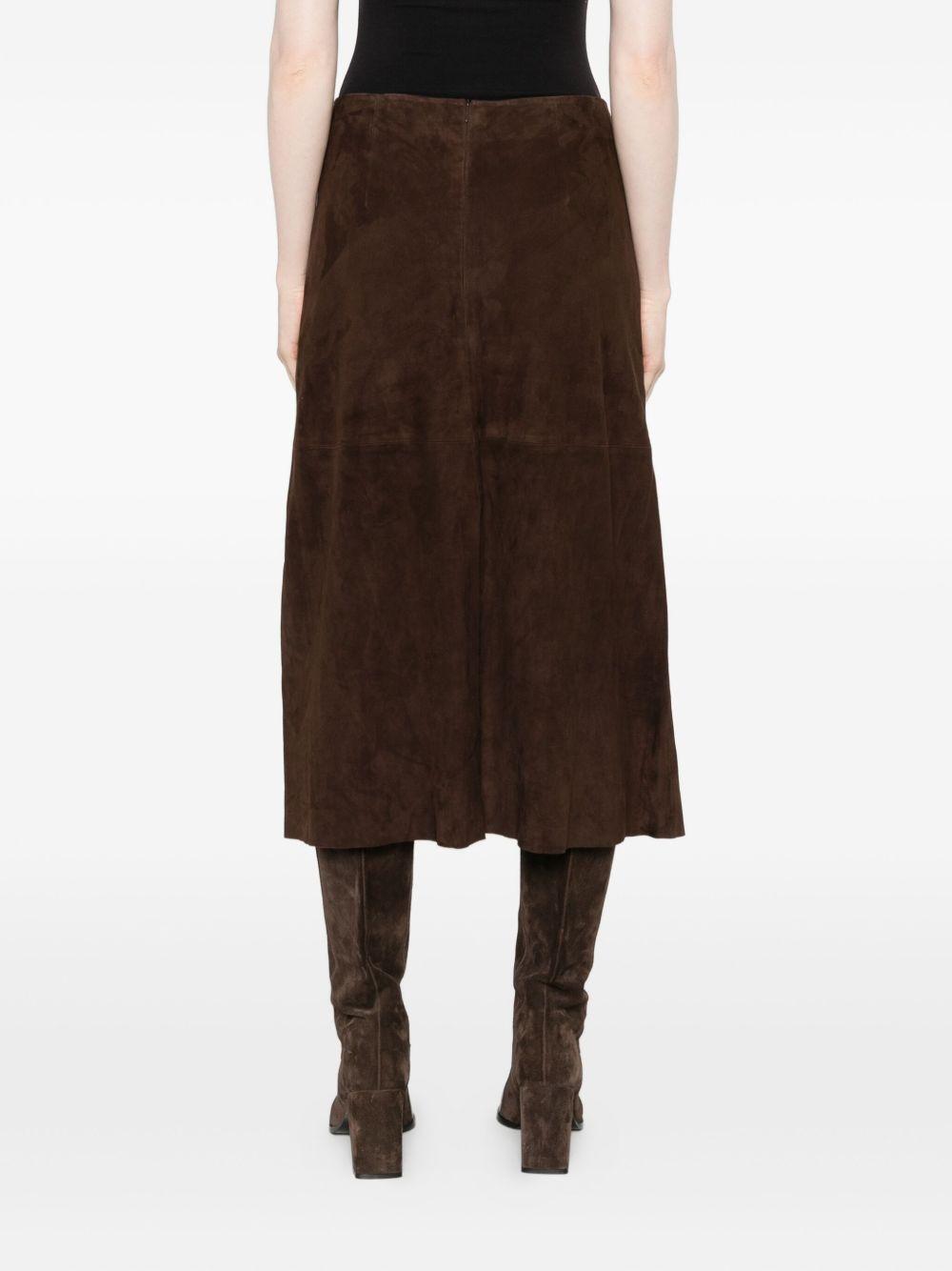 suede A-line midi skirt Product Image