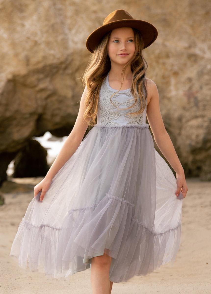Averie Dress in Barely Blue Girls Product Image