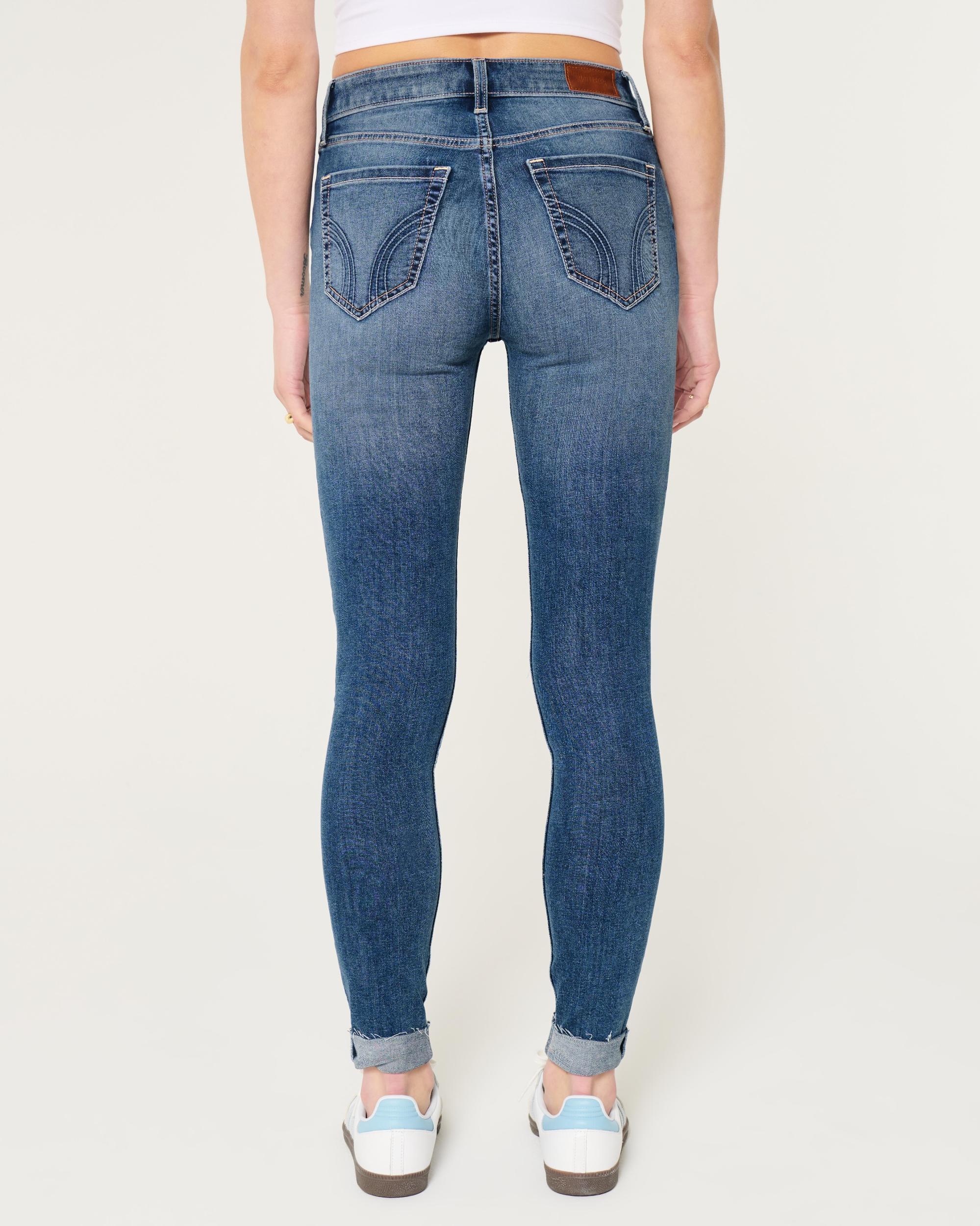 High-Rise Ripped Medium Wash Super Skinny Jeans Product Image