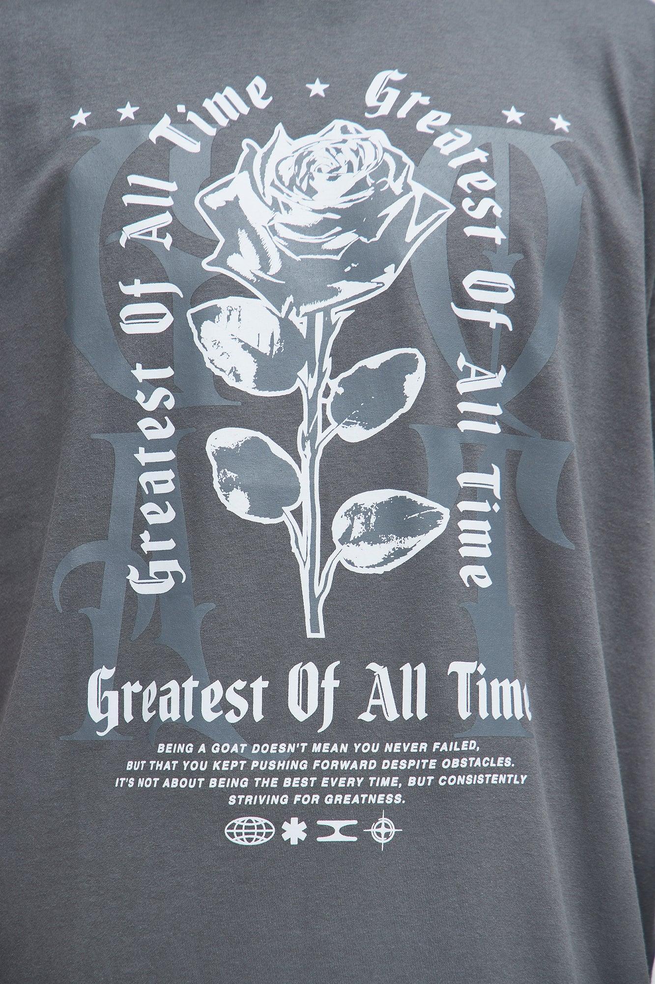 Greatest Of All Time Rose Short Sleeve Tee - Charcoal Product Image