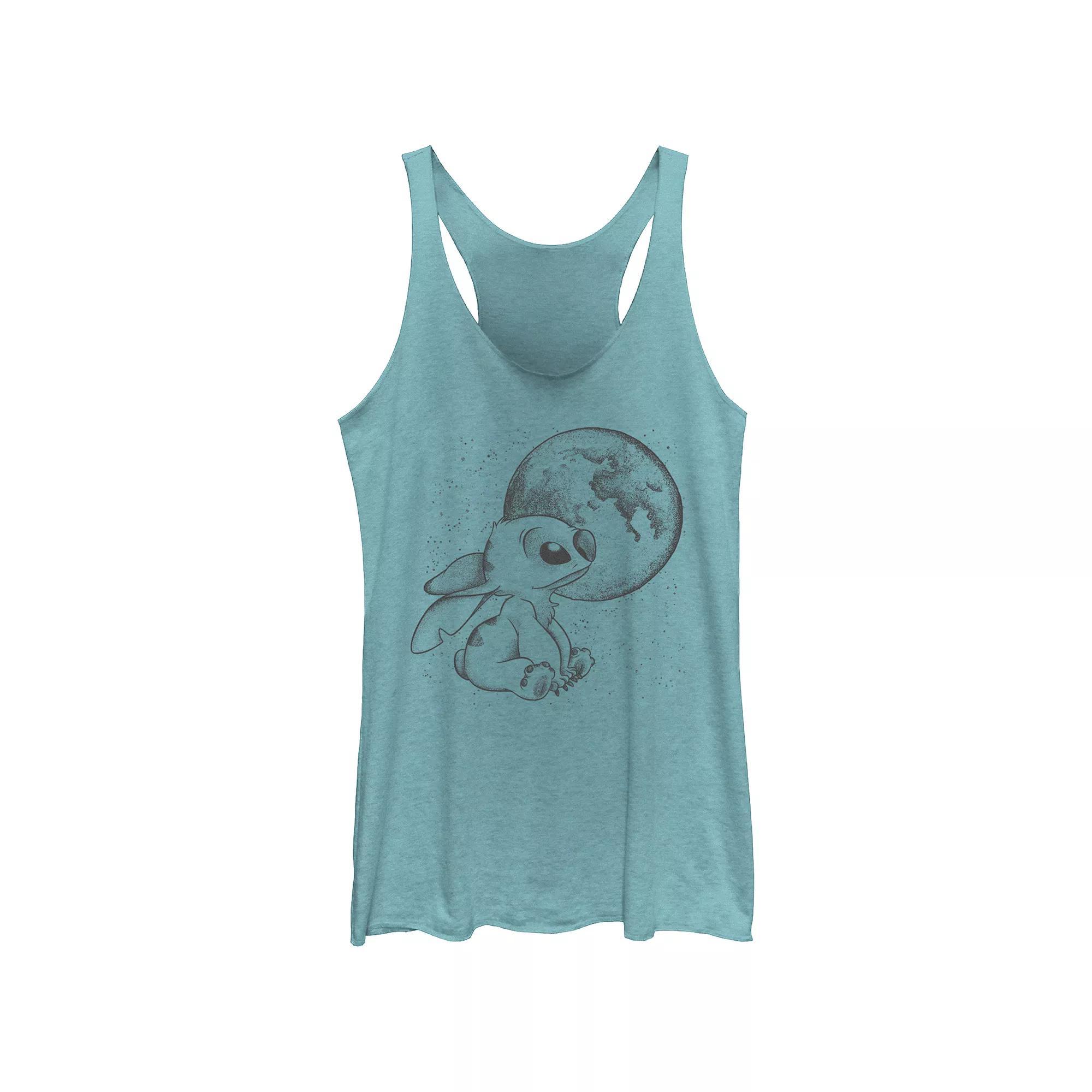 Disney's Lilo & Stitch Women's Ohana Varsity Stitch Tri-Blend Racerback Tank Top, Girl's, Size: XL, Gray Grey Product Image