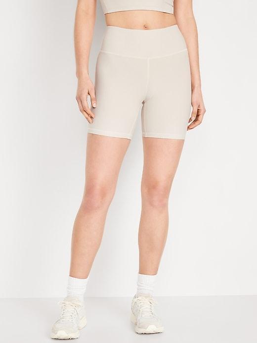 High-Waisted PowerSoft Biker Shorts -- 6-inch inseam Product Image