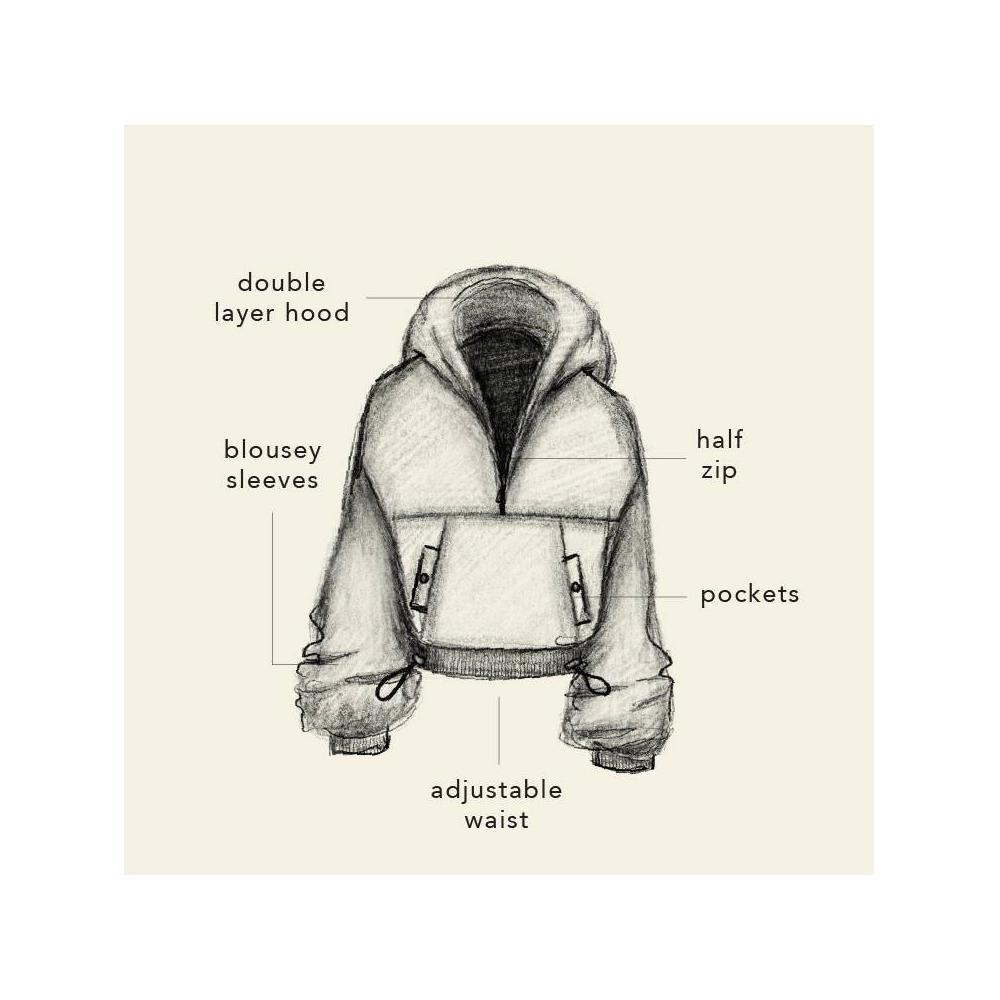 Blogilates Women's Marshmallow Half Zip Hooded Sweatshirt Product Image