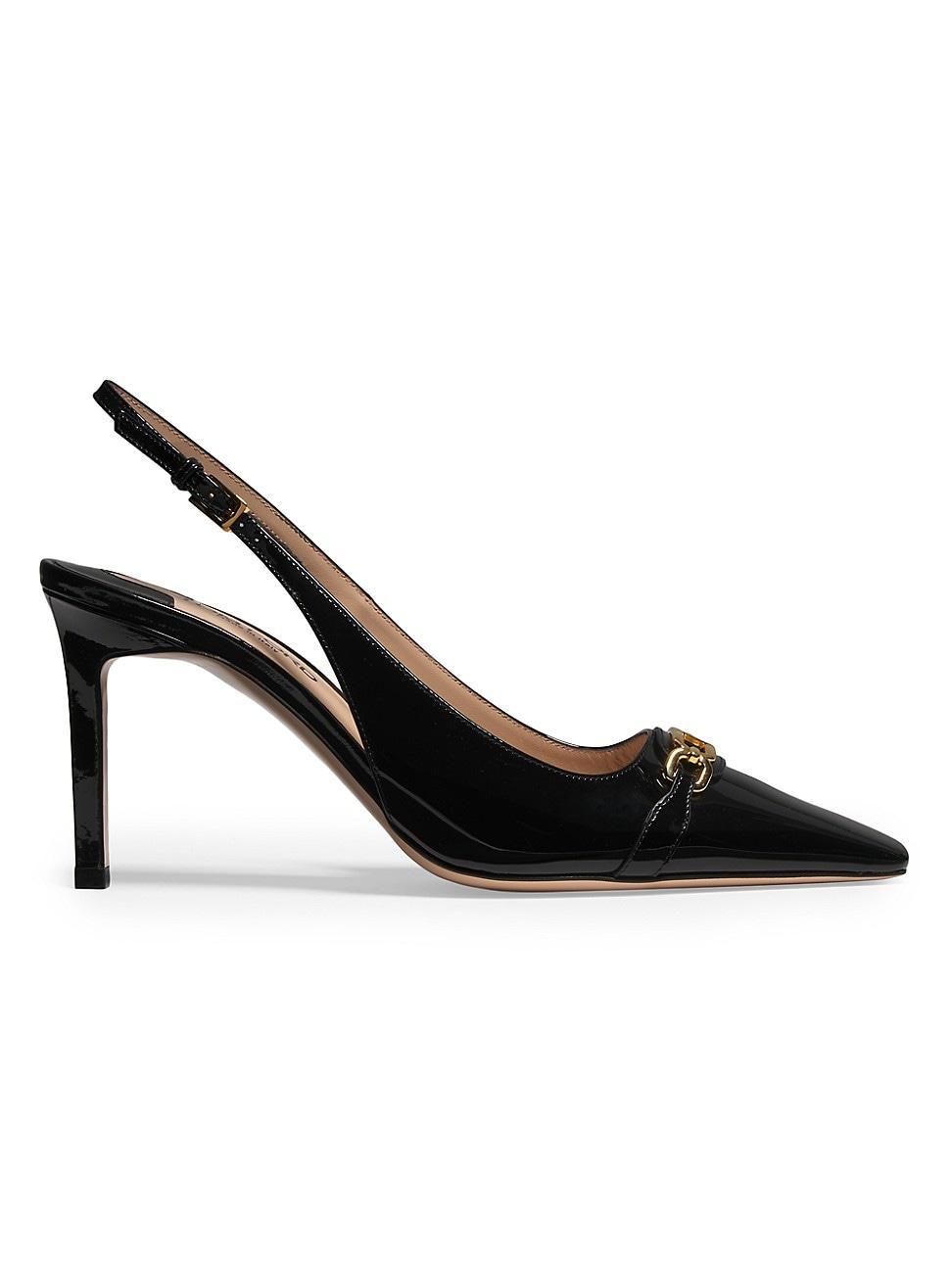 Womens 85MM Patent Leather Slingback Pumps Product Image