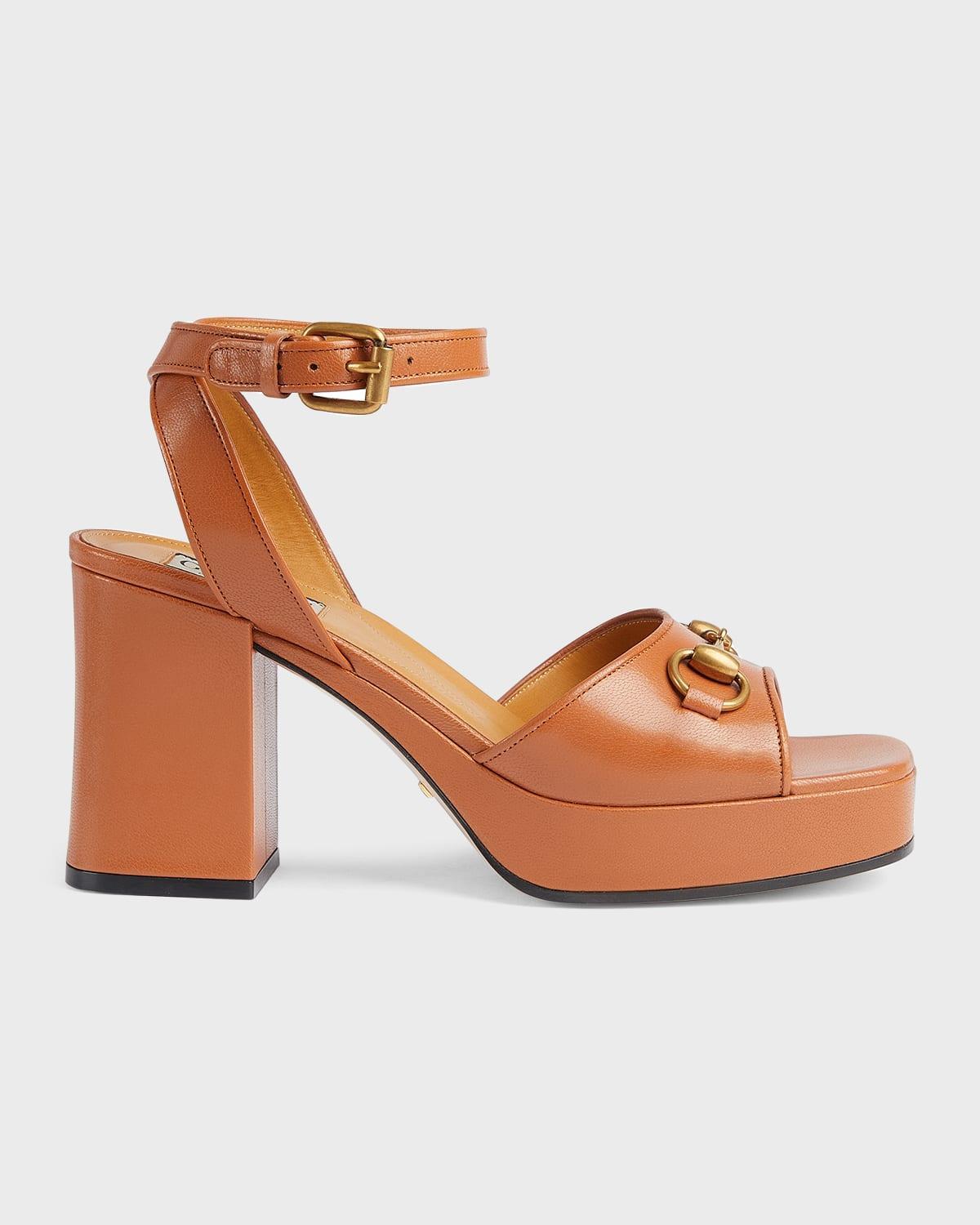 Lady Leather Horsebit Platform Sandals Product Image
