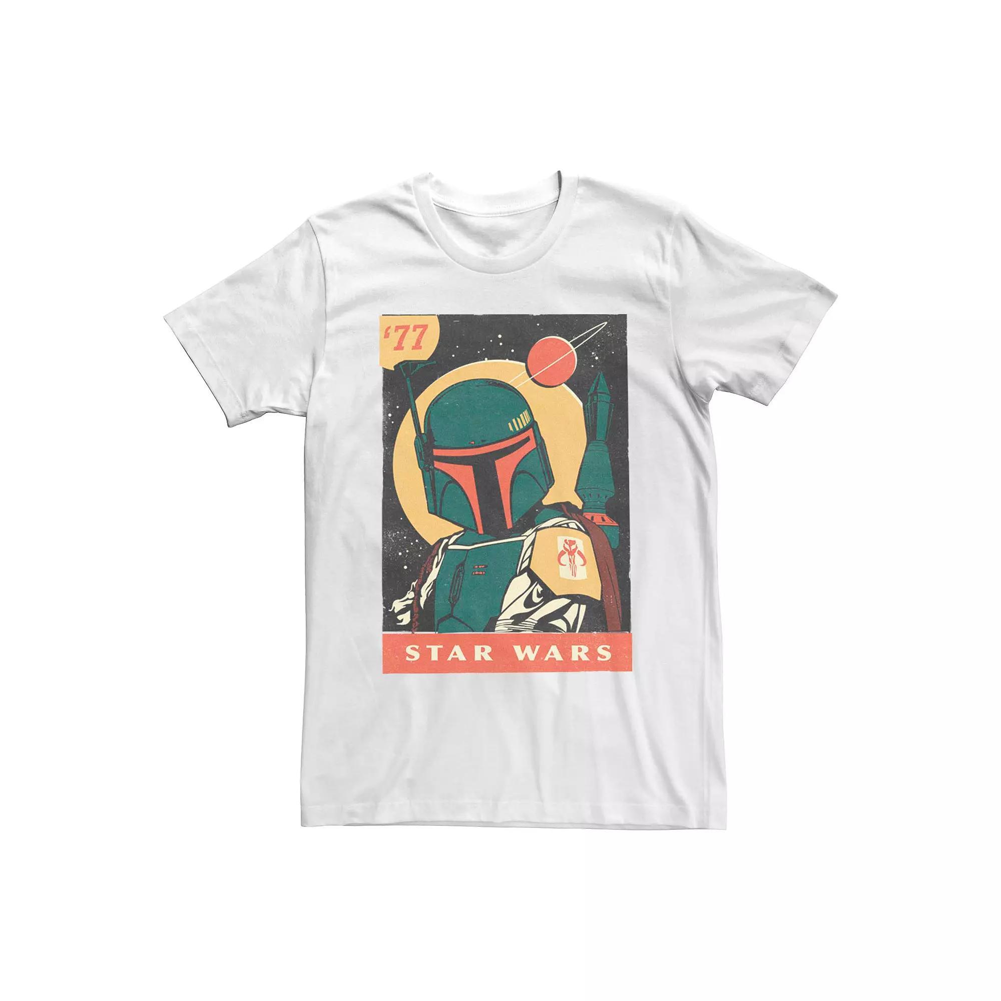 Men's Star Wars Retro Boba Fett Poster Graphic Tee, Size: 3XL, Natural Product Image
