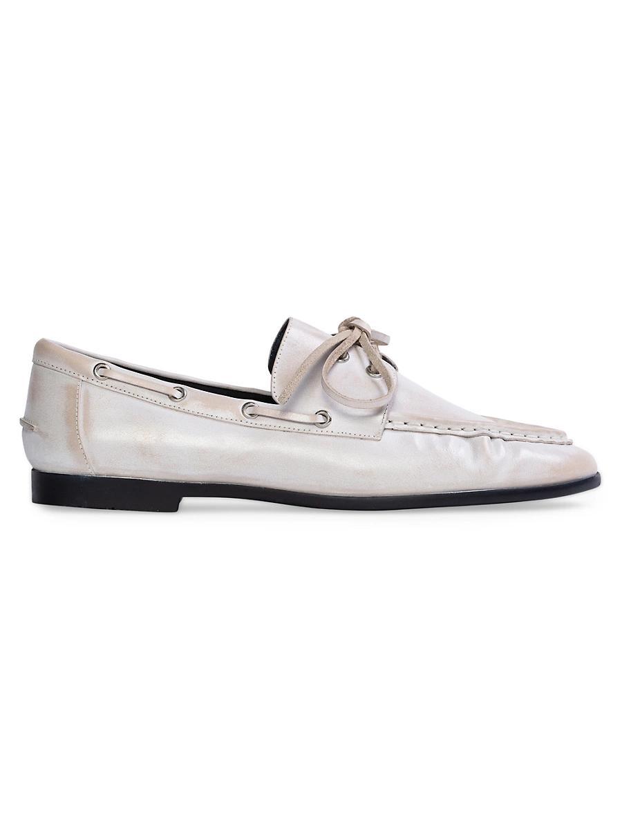 Black Suede Studio Womens Boat Shoe Loafer Flats Product Image
