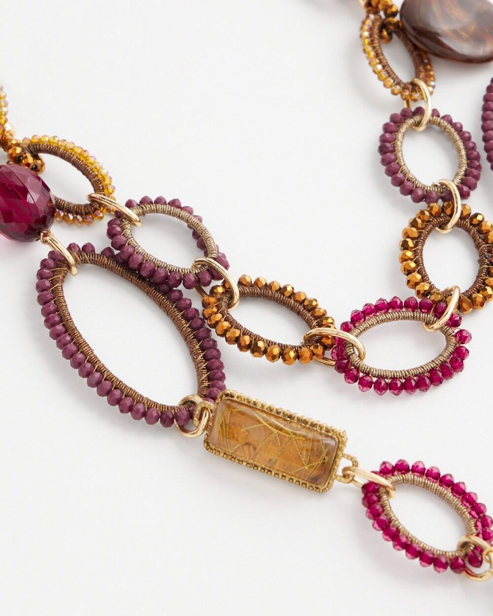 Double Strand Red Bead Necklace Product Image