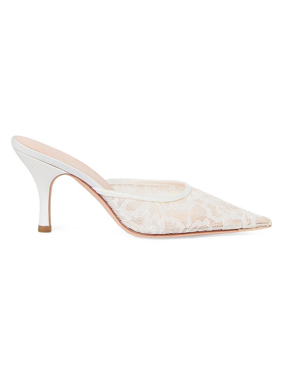 Womens Layla 50MM Lace Leather Mules Product Image