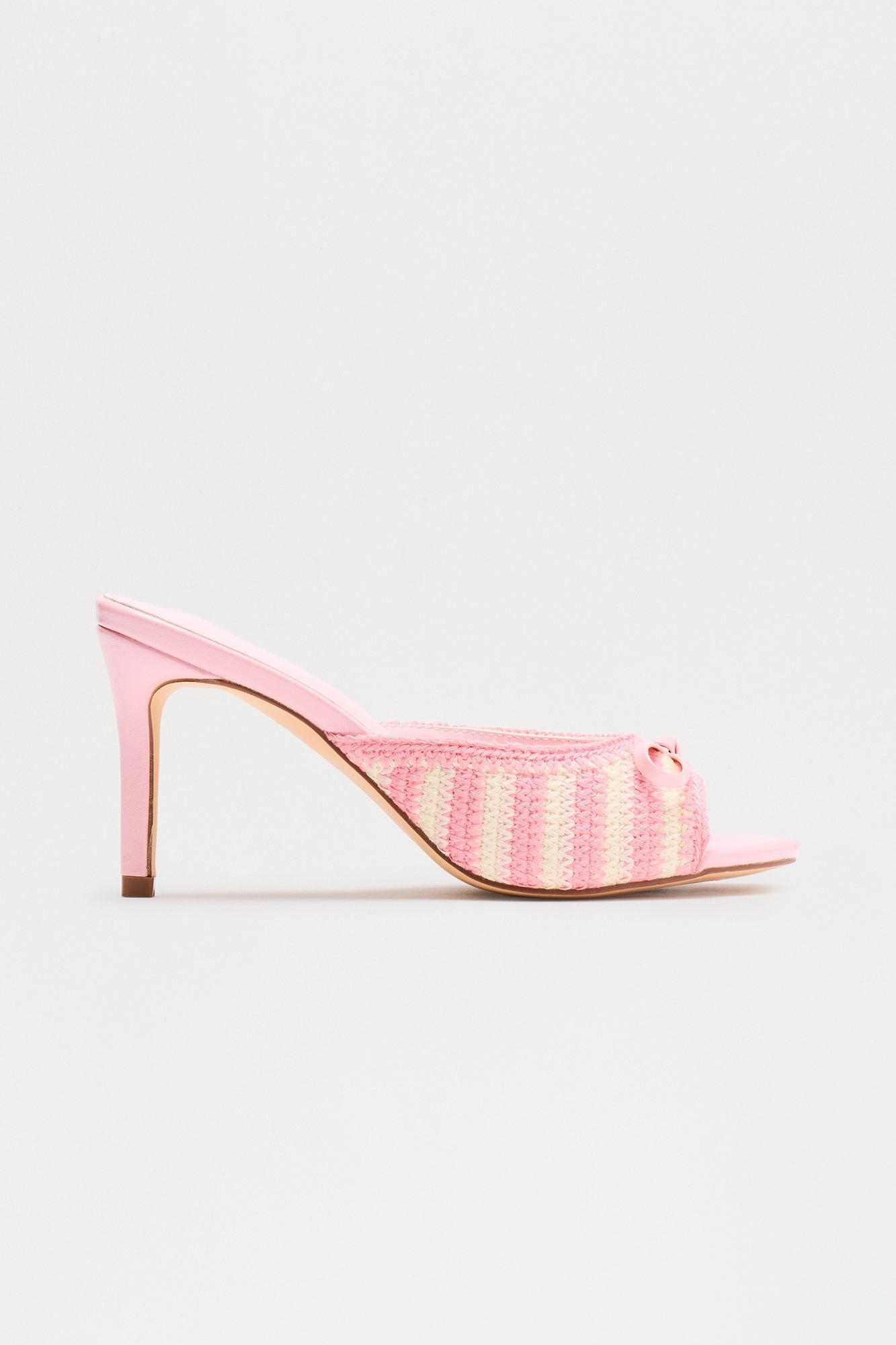 Minnie Bow Crochet Mules - Pink Product Image