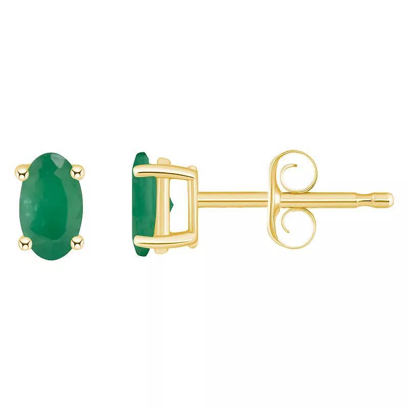 14k Gold Oval Birthstone Stud Earrings, Women's, Red Jul Product Image