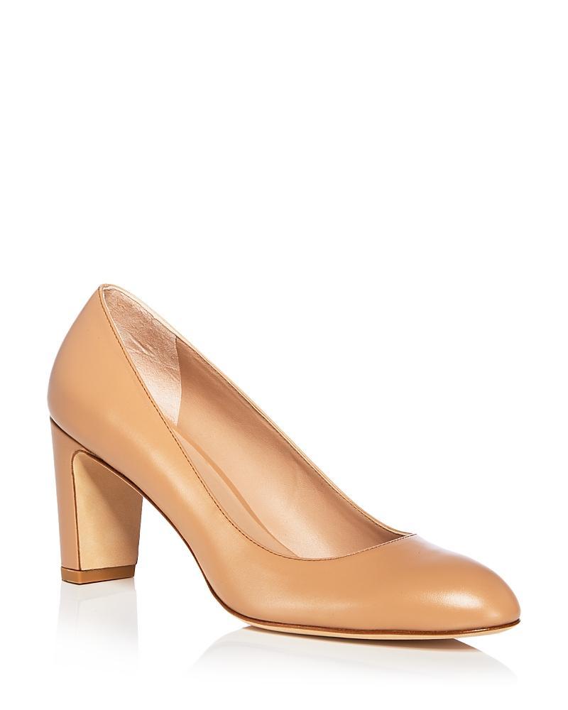 Stuart Weitzman Womens Vida 75 Almond Toe Block Heel Pumps Product Image