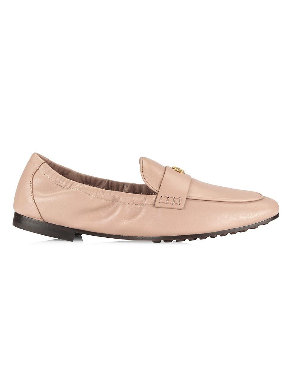 Womens Logo Leather Ballet Loafers Product Image