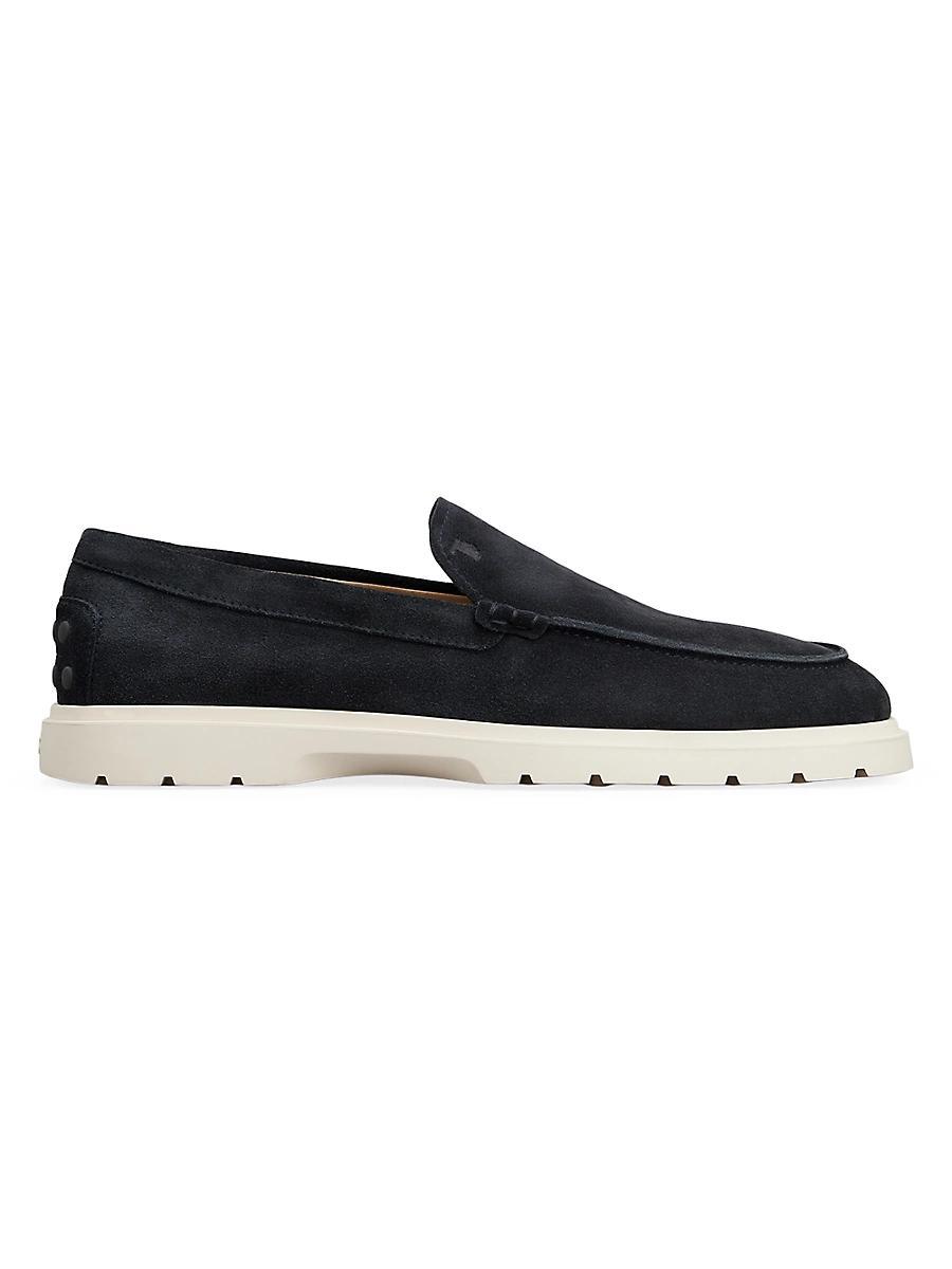 Mens Suede Round-Toe Loafers Product Image