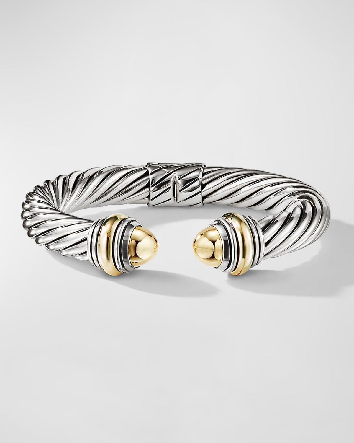 Cable Bracelet in Silver with 14K Gold, 10mm Product Image