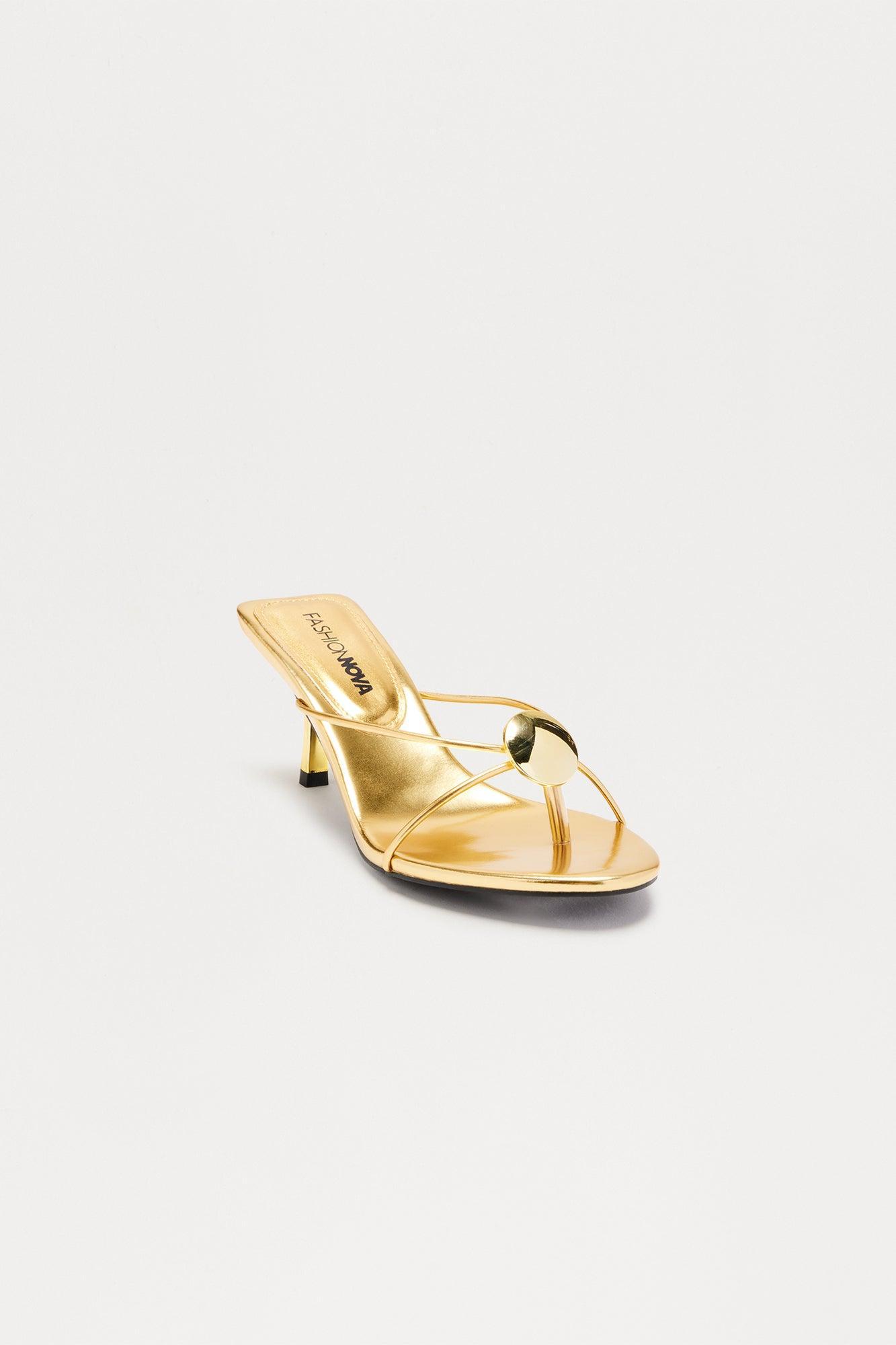 Mal Hardware Thong Mules - Gold Product Image