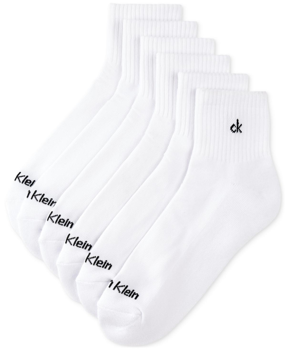 Calvin Klein Athleisure Mens Solid Cushion Quarter Socks, Six Pairs Product Image