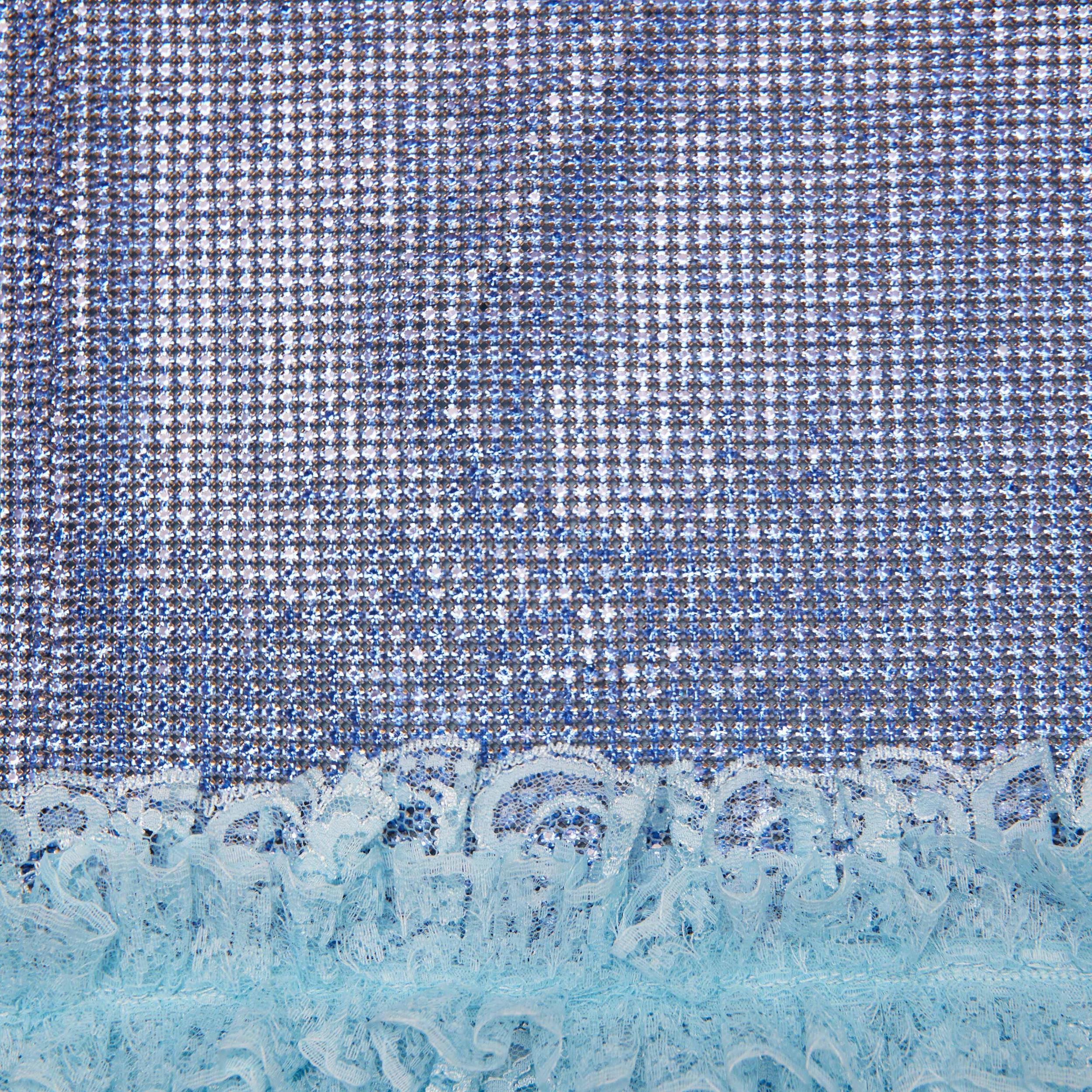 Blue Crystal Chainmail Mini Skirt Product Image